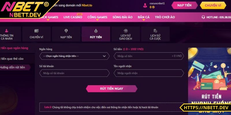 Rút Tiền NBET - Chi Tiết Từng Bước Để Anh Em Mang Tiền Về 3 Chọn phương thức chuyển vốn về phù hợp